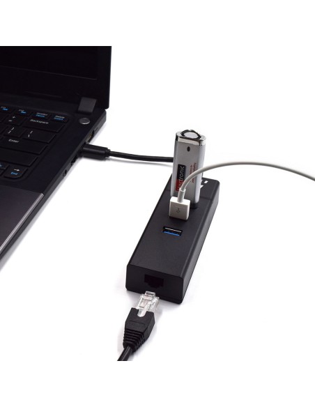 EW1141 base para portátil y replicador de puertos USB 3.2 Gen 1 (3.1 Gen 1) Type-C Negro