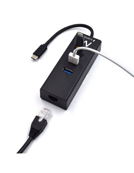 EW1141 base para portátil y replicador de puertos USB 3.2 Gen 1 (3.1 Gen 1) Type-C Negro