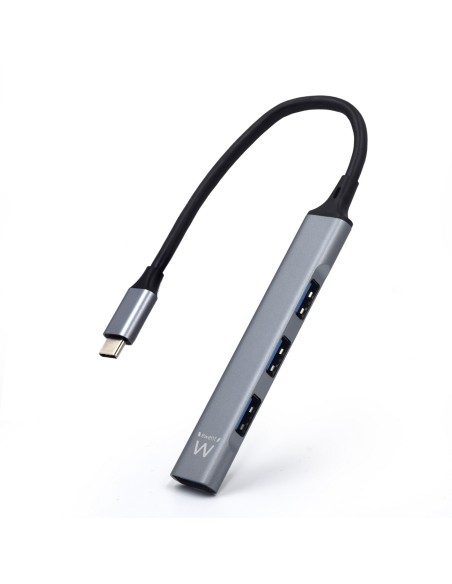 EW1145 hub de interfaz USB 3.2 Gen 1 (3.1 Gen 1) Type-C 5000 Mbit/s Gris, Plata
