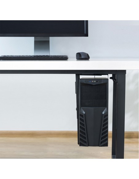 EW1293 soporte de CPU Soporte para instalación de CPU bajo mesa Negro