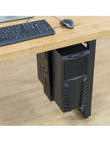 EW1293 soporte de CPU Soporte para instalación de CPU bajo mesa Negro