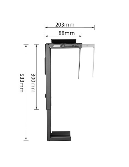 EW1293 soporte de CPU Soporte para instalación de CPU bajo mesa Negro