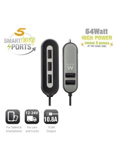 EW1355 cargador de dispositivo móvil Negro, Gris Auto 2