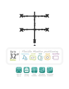 EW1514 soporte para monitor 81,3 cm (32") Abrazadera/Atornillado Negro 2