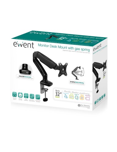 EW1515 soporte para monitor 81,3 cm (32") Abrazadera/Atornillado Negro