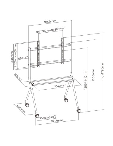 EW1542 soporte para TV 2,18 m (86") Negro