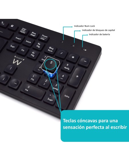 EW3256 teclado RF inalámbrico QWERTY Español Negro EW3256 teclado RF inalámbrico QWERTY Español Negro