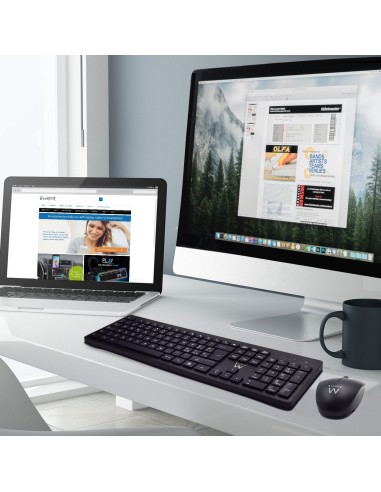 EW3256 teclado RF inalámbrico QWERTY Español Negro