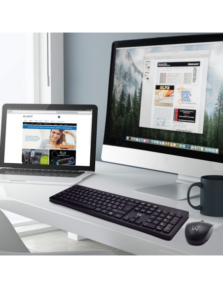 EW3256 teclado RF inalámbrico QWERTY Español Negro EW3256 teclado RF inalámbrico QWERTY Español Negro