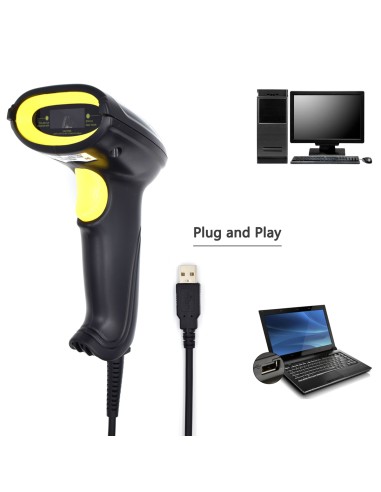 EW3400 lector de código de barras Lector de códigos de barras portátil 1D Laser Negro