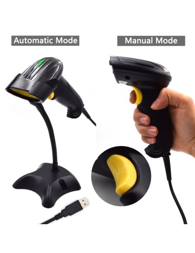 EW3400 lector de código de barras Lector de códigos de barras portátil 1D Laser Negro