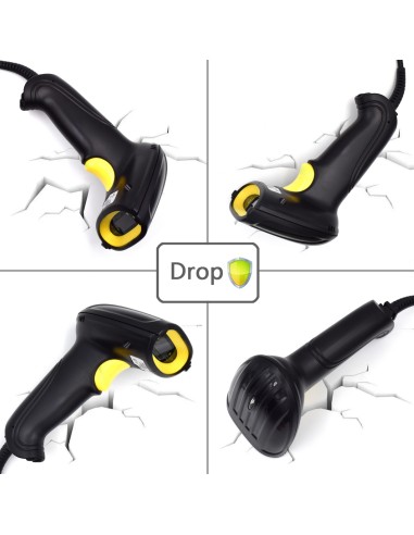 EW3400 lector de código de barras Lector de códigos de barras portátil 1D Laser Negro