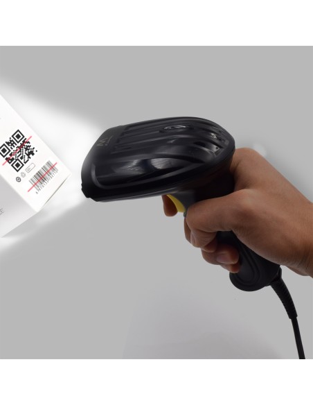 EW3410 lector de código de barras Lector de códigos de barras portátil 1D/2D LED Negro