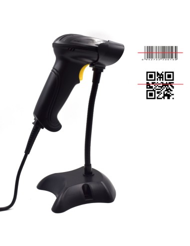 EW3410 lector de código de barras Lector de códigos de barras portátil 1D/2D LED Negro