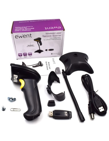 EW3430 lector de código de barras Lector de códigos de barras portátil 1D LED Negro