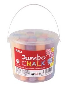 Caja 20 tizas jumbo colores surtidos redondas apli