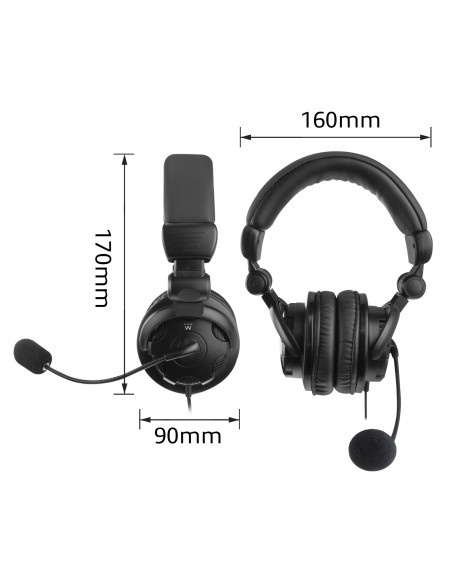 EW3564 auricular y casco Auriculares Alámbrico Diadema Llamadas/Música Negro