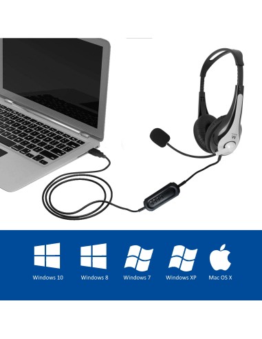 EW3565 auricular y casco Auriculares Alámbrico Diadema Llamadas/Música USB tipo A Negro, Blanco