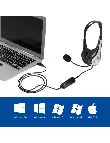 EW3565 auricular y casco Auriculares Alámbrico Diadema Llamadas/Música USB tipo A Negro, Blanco