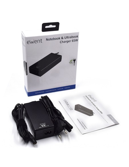 EW3896 adaptador e inversor de corriente Interior 65 W Negro