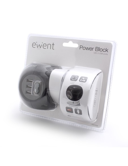 EW3938 adaptador e inversor de corriente Interior Negro