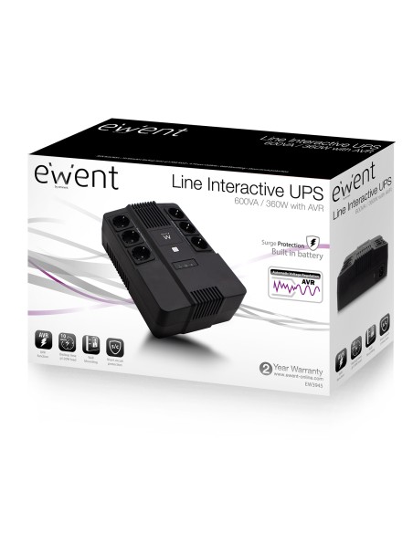 EW3945 sistema de alimentación ininterrumpida (UPS) Línea interactiva 0,6 kVA 360 W 1 salidas AC