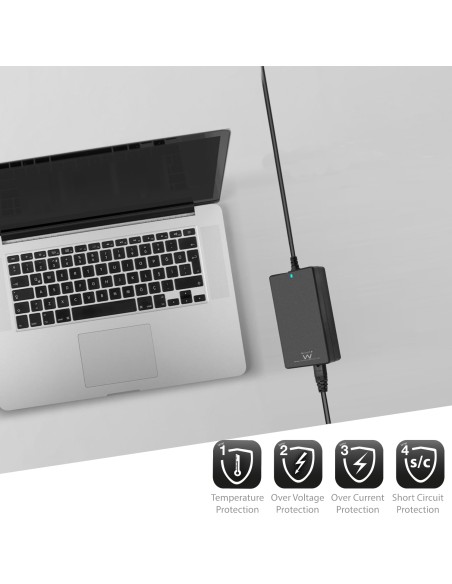 EW3965 adaptador e inversor de corriente Interior 65 W Negro