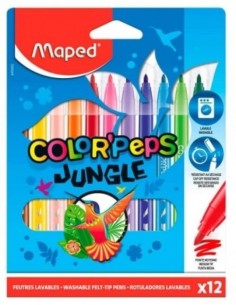 ESTUCHE 12 ROTULADORES COLOR PEPS ECO JUNGLE MAPED