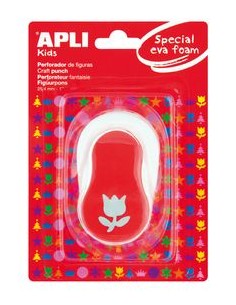 Perforadora papel y goma eva tulipan rojo 254mm