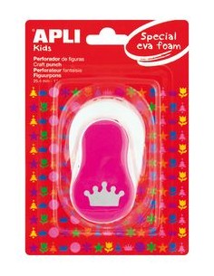 Perforadora papel y goma eva corona rosa 254mm