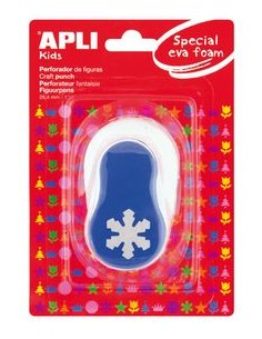 Perforadora papel y goma eva copo nieve azul 254mm