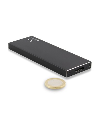 EW7023 caja para disco duro externo Caja externa para unidad de estado sólido (SSD) Negro M.2