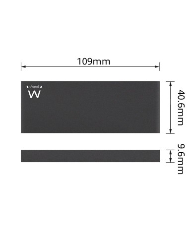 EW7023 caja para disco duro externo Caja externa para unidad de estado sólido (SSD) Negro M.2