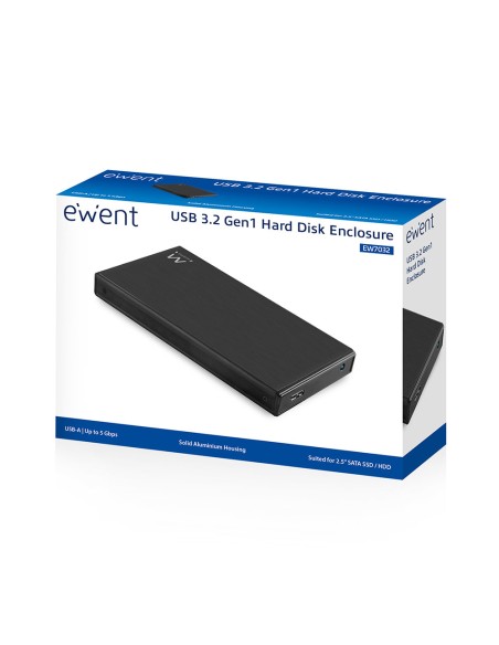EW7032 caja para disco duro externo Carcasa de disco duro/SSD Negro 2.5"