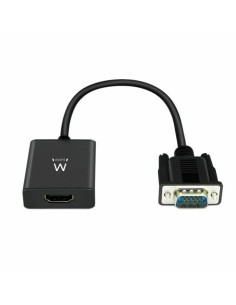 EW9866 adaptador de cable de vídeo 0,202 m VGA (D-Sub) HDMI + 3.5mm Negro