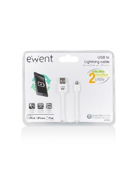 EW9902 cable de conector Lightning 2 m Blanco