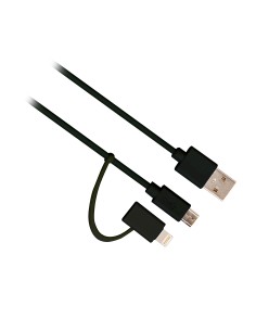 EW9909 cable USB 1 m USB 2.0 USB A Micro-USB B/Lightning Negro