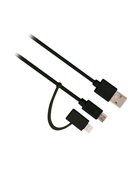 EW9909 cable USB 1 m USB 2.0 USB A Micro-USB B/Lightning Negro
