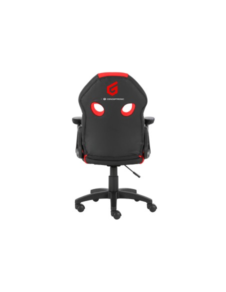 EYOTA06R silla para videojuegos Silla para videojuegos de PC Asiento acolchado Negro, Rojo