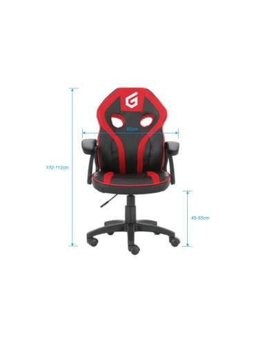 EYOTA06R silla para videojuegos Silla para videojuegos de PC Asiento acolchado Negro, Rojo