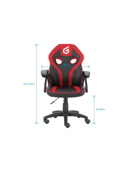 EYOTA06R silla para videojuegos Silla para videojuegos de PC Asiento acolchado Negro, Rojo