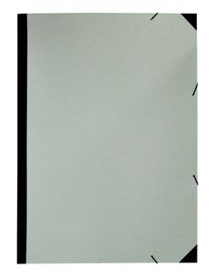 CARPETA DIBUJO A3 CARTON GRIS GOMAS SIN SOLAPAS LOMO TELA