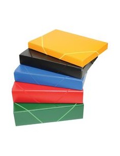 Paq 2 carpeta proyectos gomas folio carton gofrado lomo 3cm amarillo serie mallorca