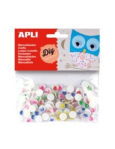 BOLSA 100 OJOS MOVILES COLOR PUPILA REDONDO 10MM