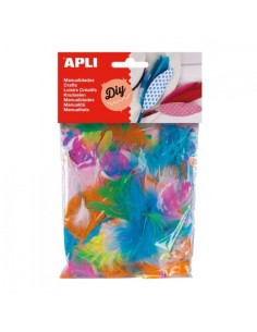 Bolsa plumas collage colores surtidos 14g