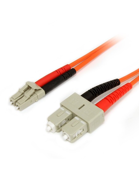 Cable Adaptador de Red de 1m Multimodo Dúplex Fibra Óptica LC-SC 62,5/125 - Patch Duplex
