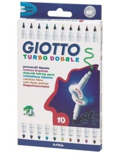 Estuche 10 rotuladores giotto turbocolor doble punta