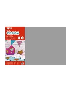 BLISTER 5 LAMINAS GOMA EVA GRIS 40X60 2MM APLI