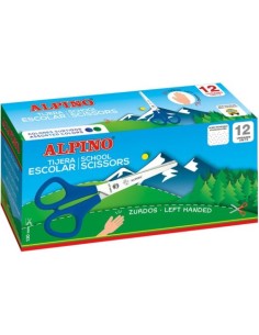 C 12 TIJERAS ESCOLARES 13CM ZURDOS ALPINO SCHOLL