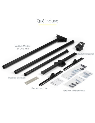 Soporte de Techo para TV - Soporte Universal de Cielo Raso para TV con Mástil Telescópico Largo Ajustable - Soporte VESA para P